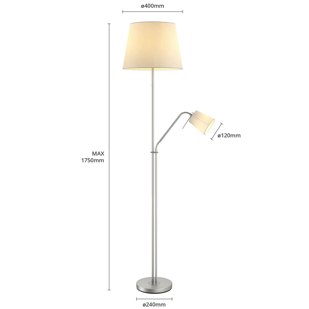 Lindby Nantwin Stehleuchte Stehlampe Standleuchte Standlampe Stoffschirm Weiß300 B-Ware