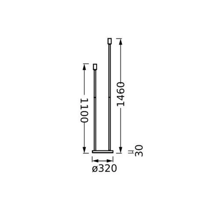 LEDVANCE Stehlampe Decor Stick Stehleuchte Leuchte 2-fl. Höhe 146cm dunkelgrau