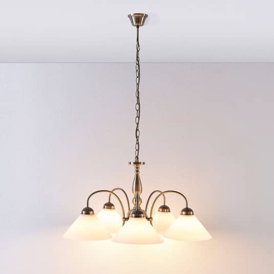 B-Ware Lindby Glas Pendelleuchte Otis 5 Flg Deckenlampe Hängeleuchte Deckenlampe E27613