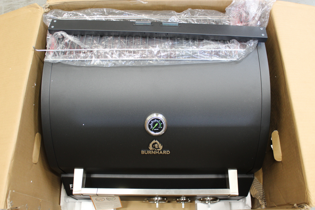 Burnhard 3-Brenner Gasgrill FRED Deluxe Series 3 Black Grill PAKET 1