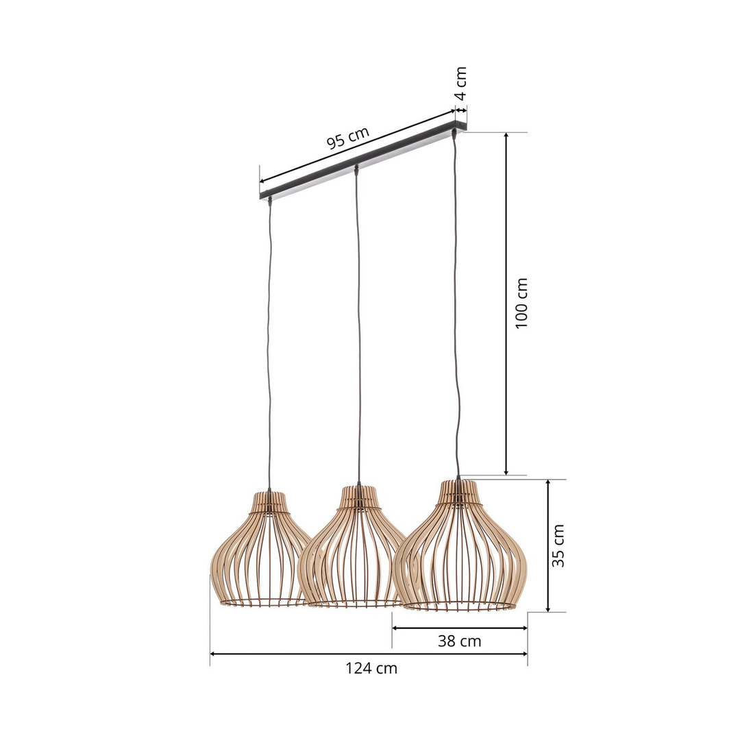 Euluna Barrel Hängeleuchte Deckenlampe Pendelleuchte Lampe E27 Holzschirm H516 B-Ware - 5907623620583