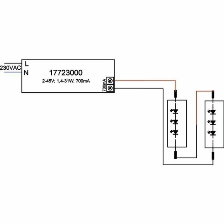 Brumberg 17723010 LED-Konverter 31 W 700 mA 45 V nicht dimmbar