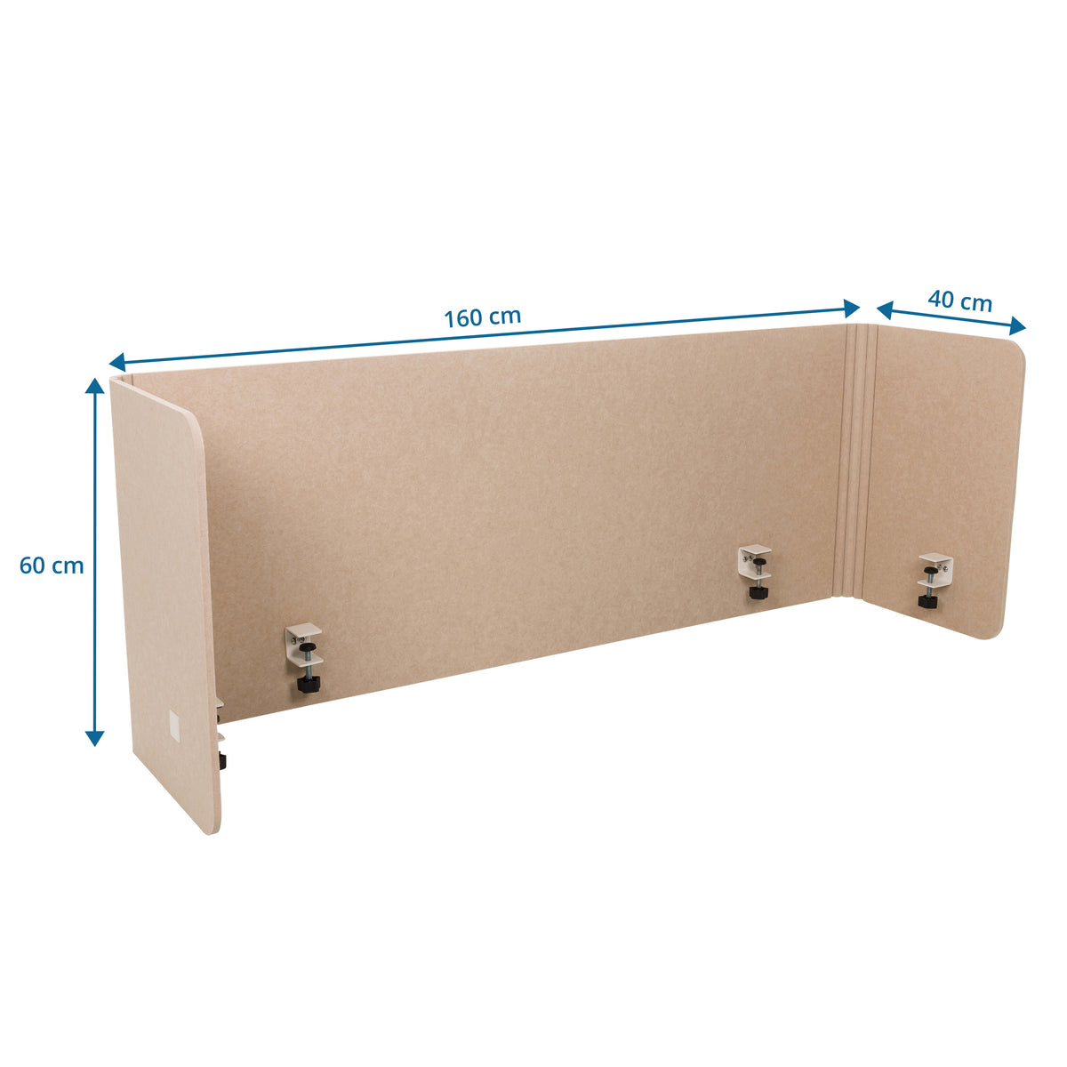 hjh OFFICE Tischtrennwand Akustikpanel FLEXMIUT Sichtschutz PET beige Trennwand - 4064323037491