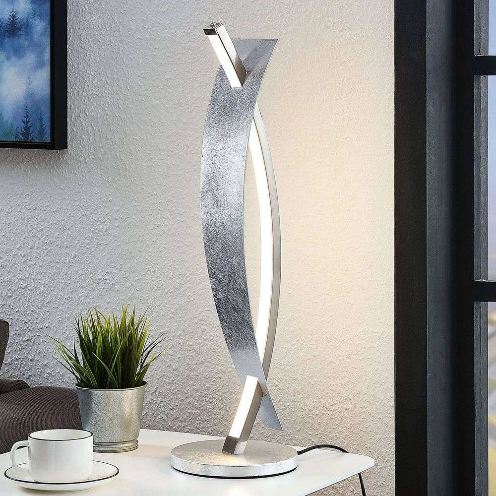Lucande Led Tischlampe Marija Tischlampe Lampe Leselampe Leuchte 10 W Silber B-Ware