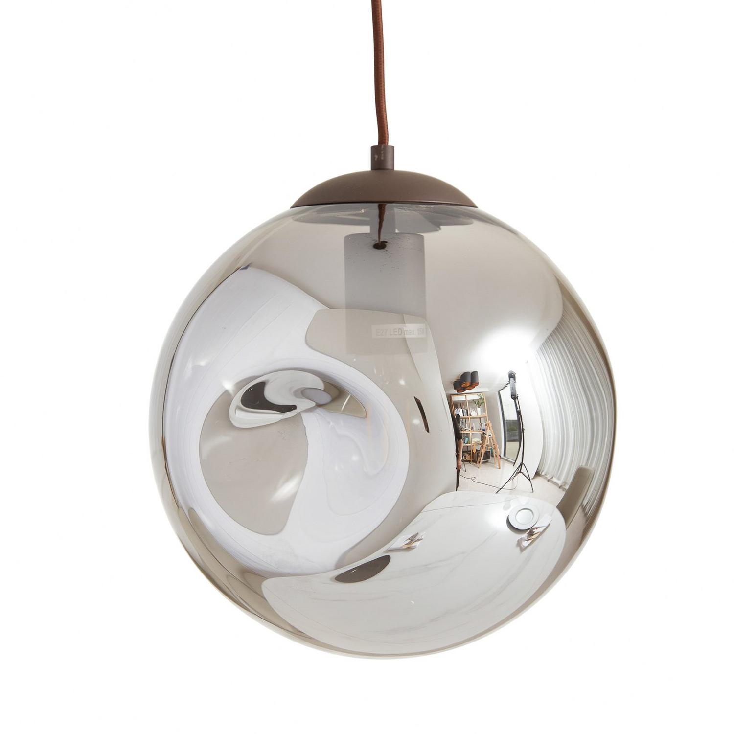 Lindby Hängeleuchte Valentina E27 ø 49cm Rauchgrau Glas Hängelampe Lampe Leuc72 B-Ware - 4251911774719