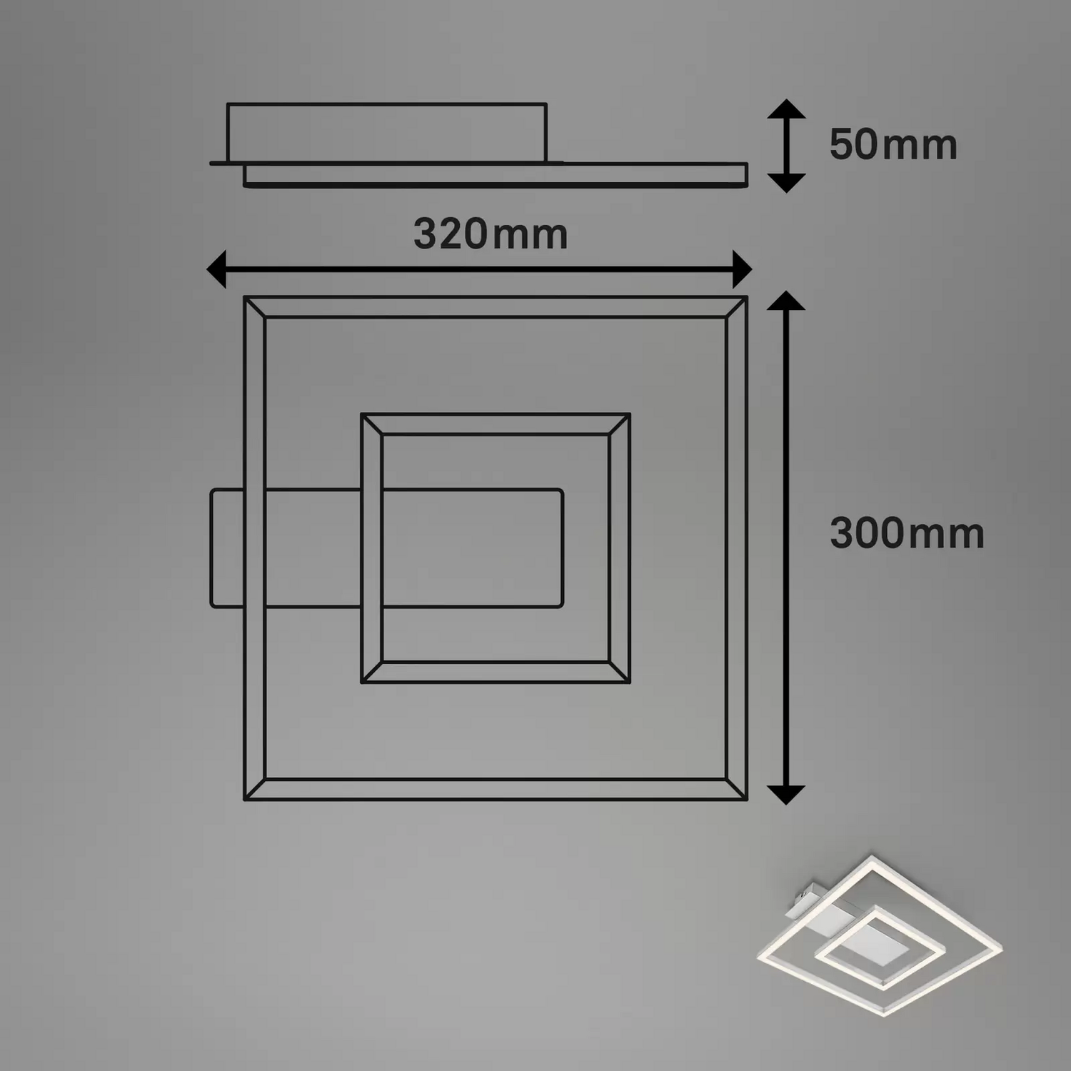 B-Ware Briloner Deckenleuchte Deckenlampe Led Rahmen Alu Leuchtmittel Inklusive