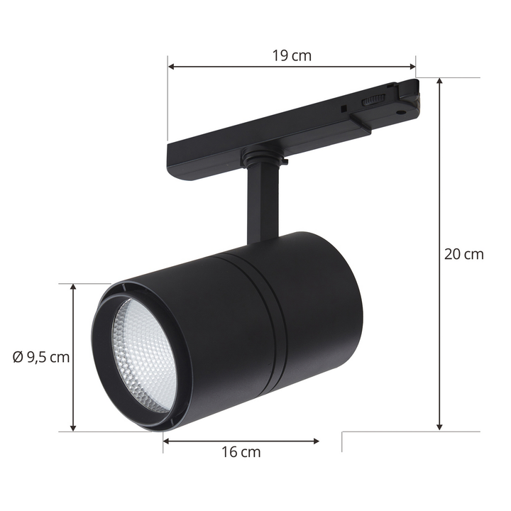 Prios Marny 3-Phasen-Schienensystem schwarz 4fl Deckenlampe Lampe Leuchte Spot