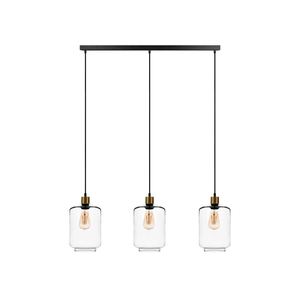 B-Ware Hängelampe Tube 3 Flg Lampe Leuchte Hängeleuchte Deckenlampe 3 Flg Rauchglas