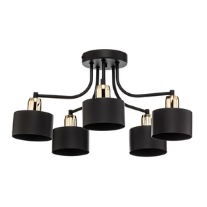 B-Ware Euluna Deckenleuchte Helix Deckenlampe Deckenlicht Leuchte Schwarz Fünfflam519