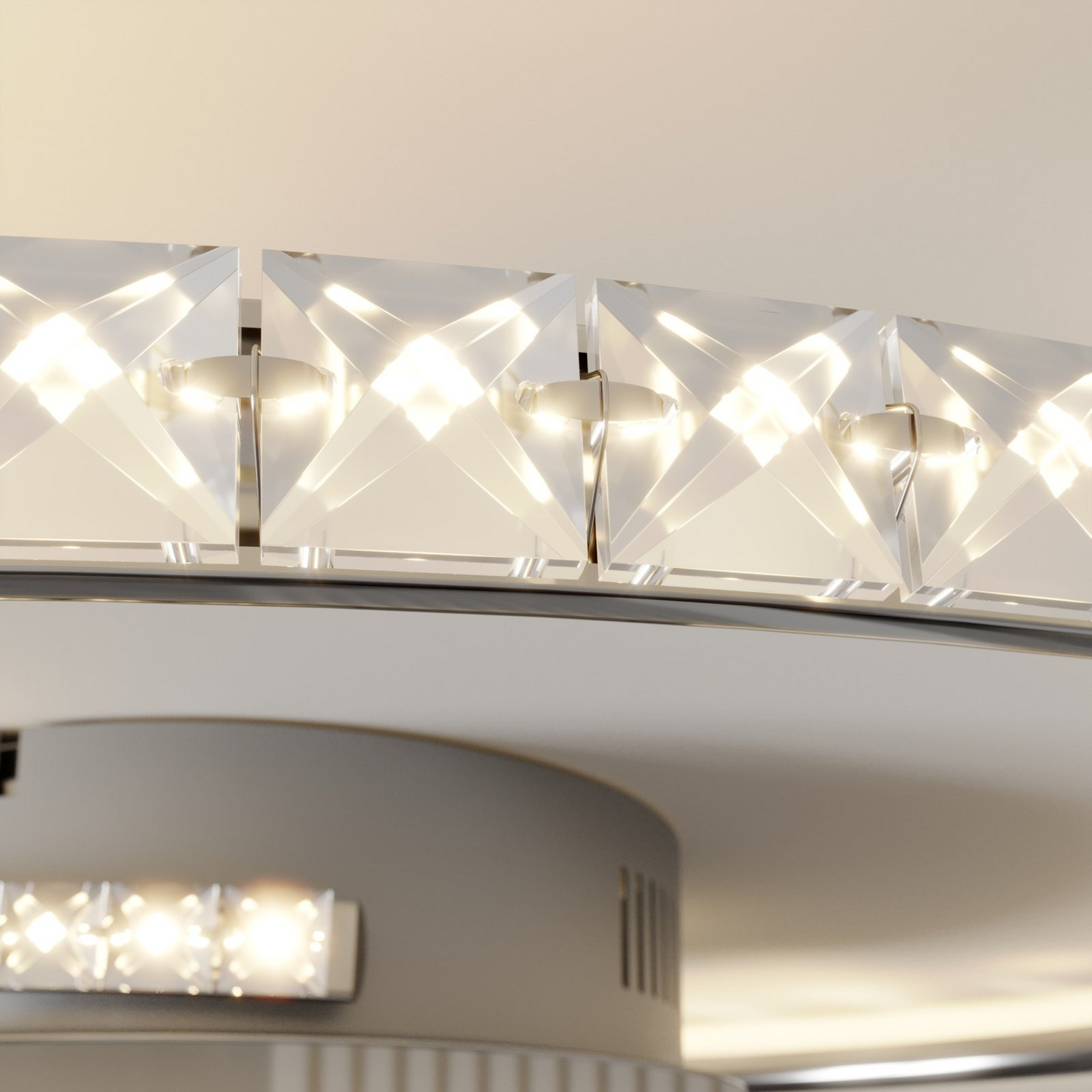Plafonnier LED Lindby Joline, luminaire, cristal, 45 cm