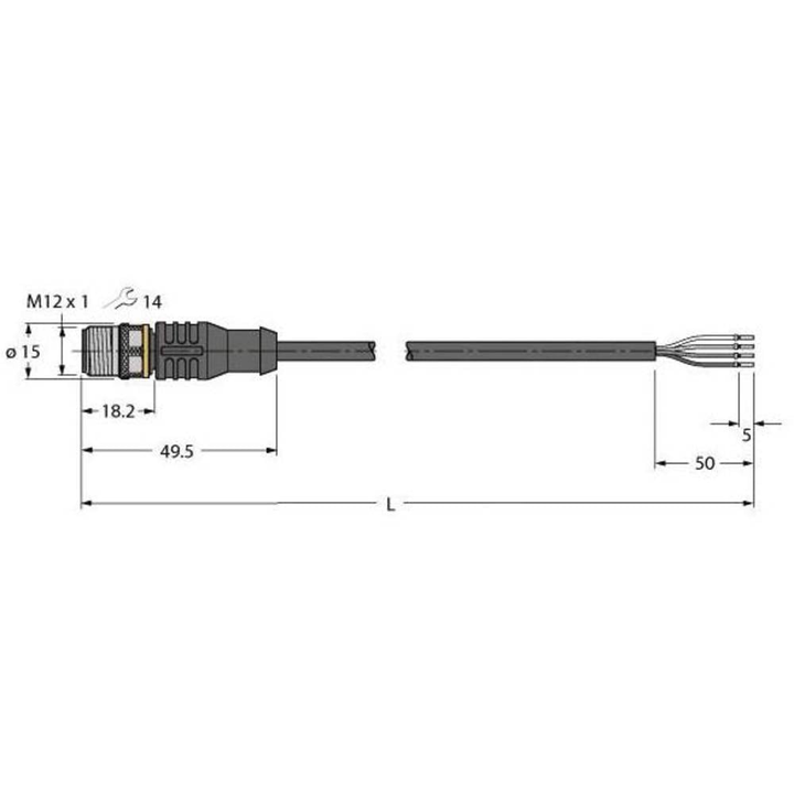 Turck 6631200 Sensor-/Aktor-Anschlussleitung Leitung Anschlusskabel Kabel