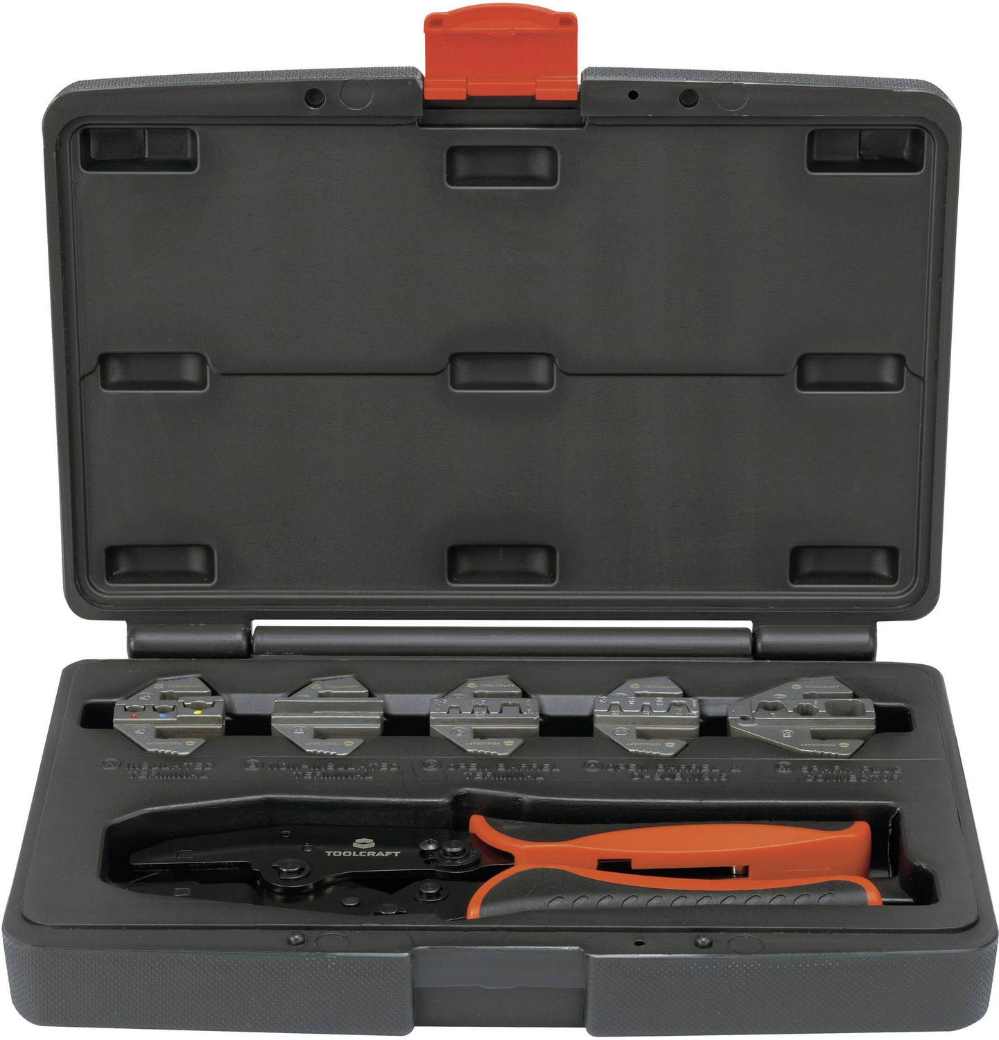 B-Ware Toolcraft Crimpzangen Set Crimpzange 6teilig Isolierte Kabelschuhe Unisoliert