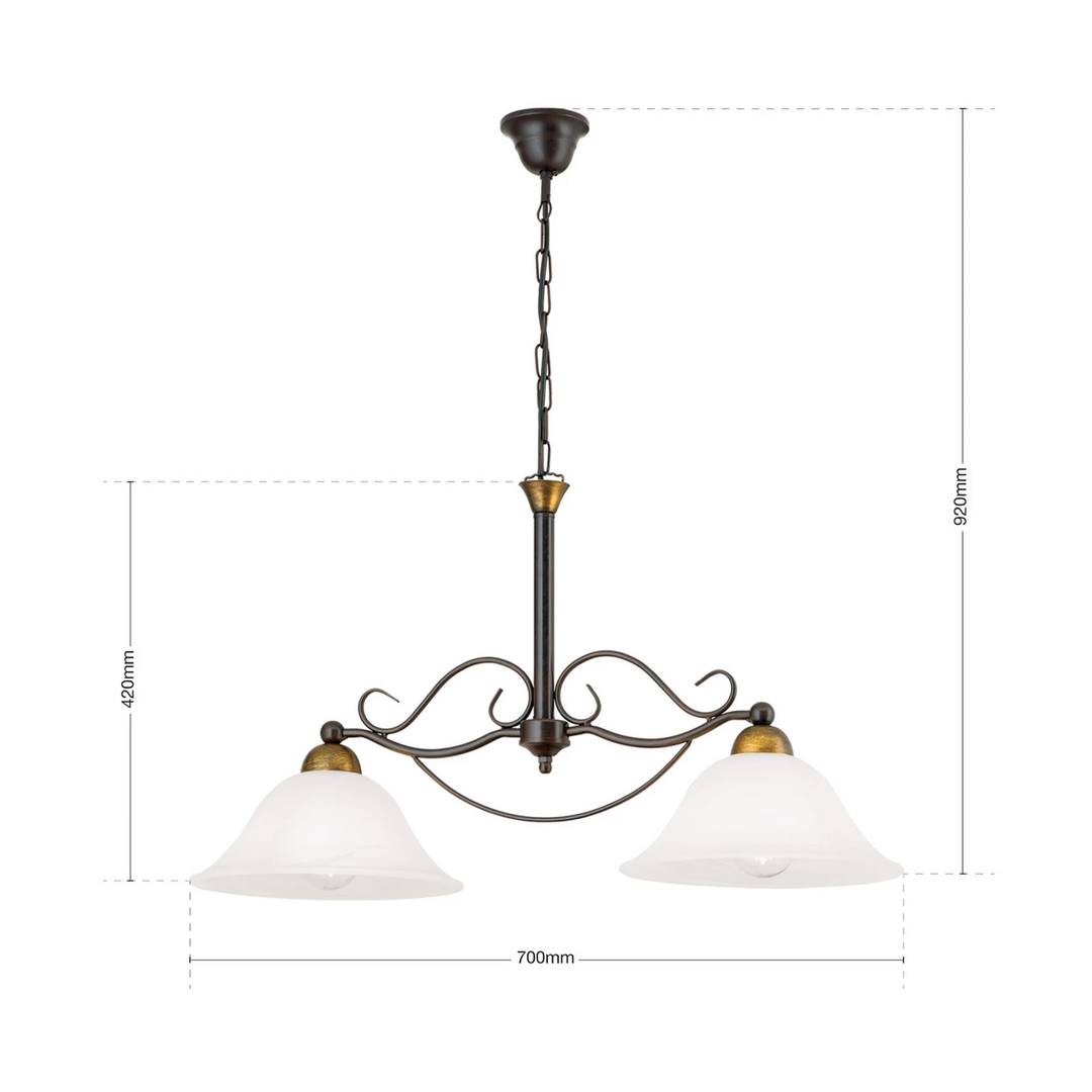 Orion Zweiflammige Hängeleuchte Jonte Hängelampe Deckenlampe Deckenlicht Leuchte B-Ware - 9003090226405