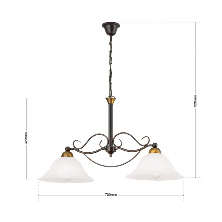 Orion Zweiflammige Hängeleuchte Jonte Hängelampe Deckenlampe Deckenlicht Leuchte B-Ware - 9003090226405