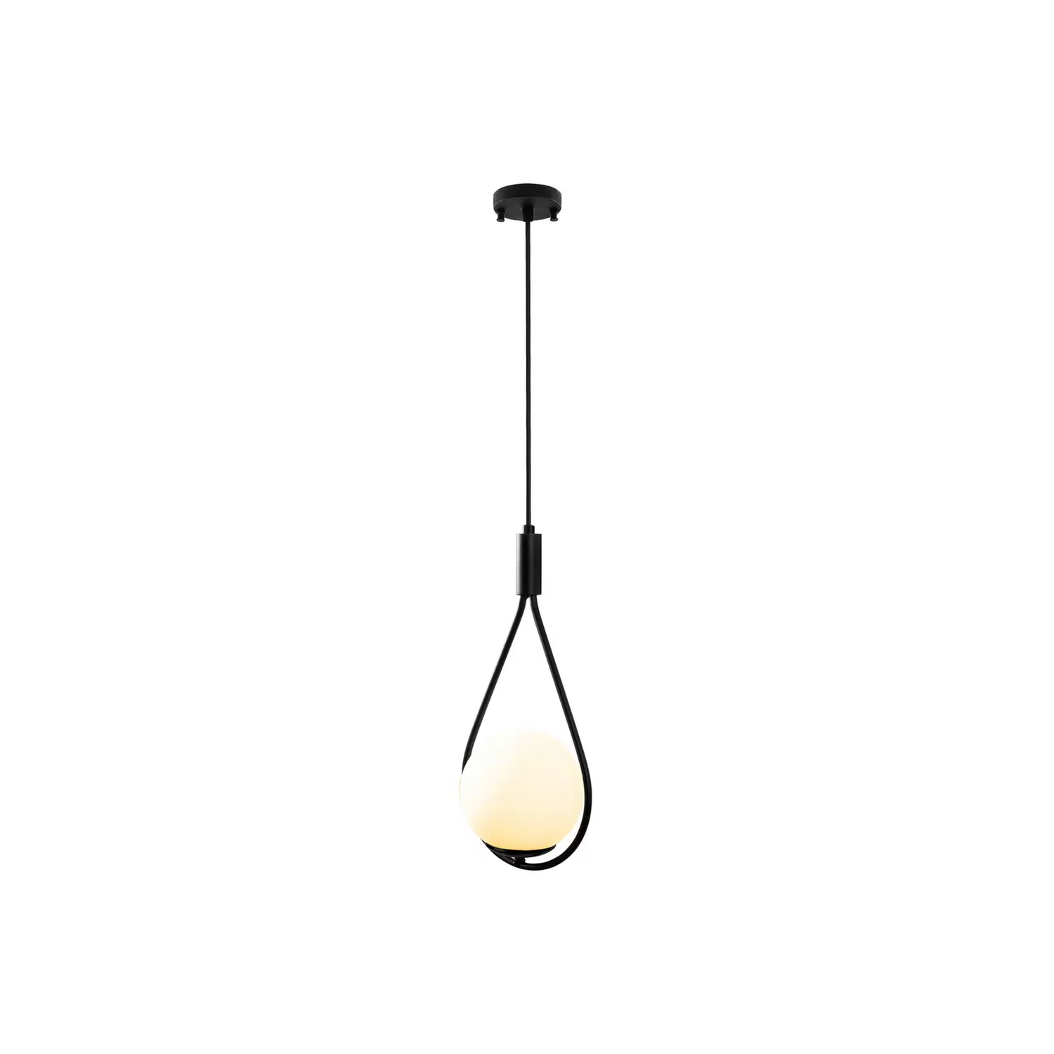 Suspension de catégorie B Gmn 00008, 1 lumière, verre noir/opale, plafonnier, luminaire 273