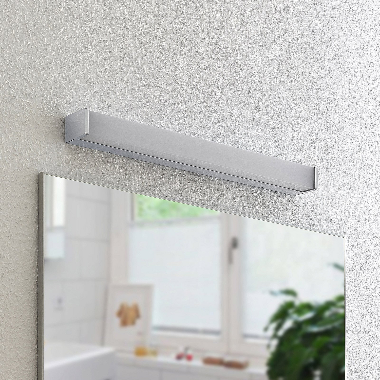 B-Ware Lindby Klea Led Badezimmerleuchte 60 Cm Weiß Chrom Spiegelleuchte Badlampe La233