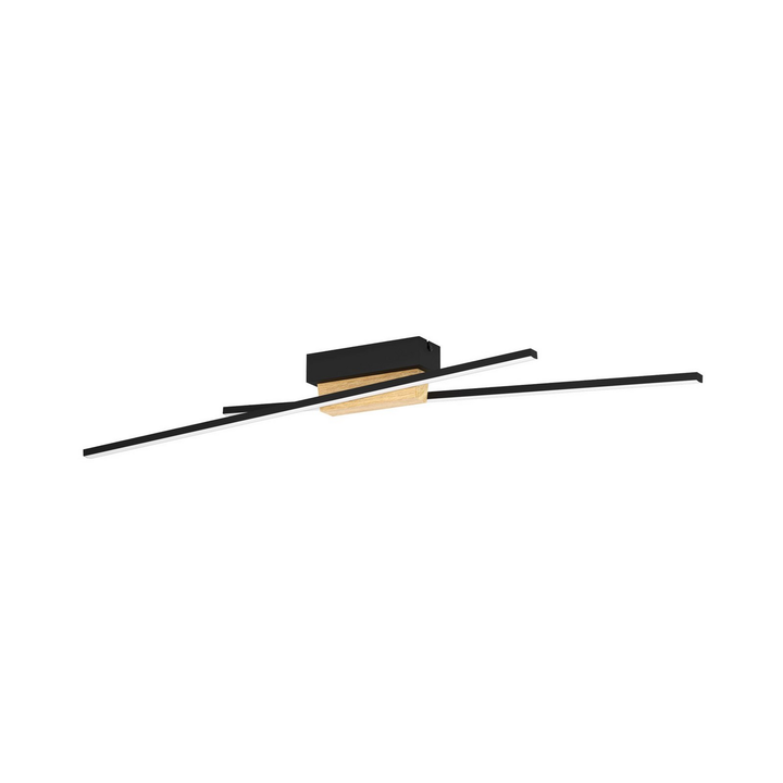 Eglo Led Deckenleuchte Panagria Deckenlampe Deckenlicht Schwarz Mit Holzdetail B-Ware - 9008606244232