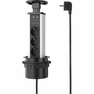B-Ware Sygonix Sy 4737794 Steckdosenturm Mehrfachsteckdose Schwarz Silber Schutzkontakt