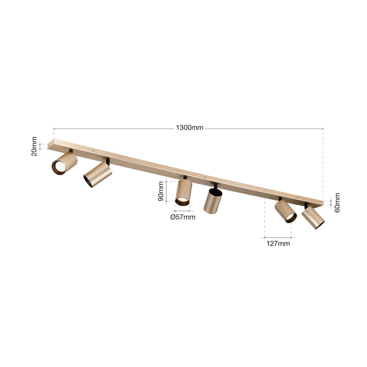 Strahler Sean goldfarben Metall schwenkbar Deckenstrahler Deckenlampe Lampe Spot