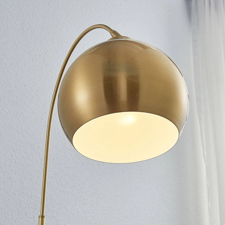 Lindby Bogenstehlampe Moisia Stehleuchte Stehlampe Lampe Leuchte E27 Messing B-Ware