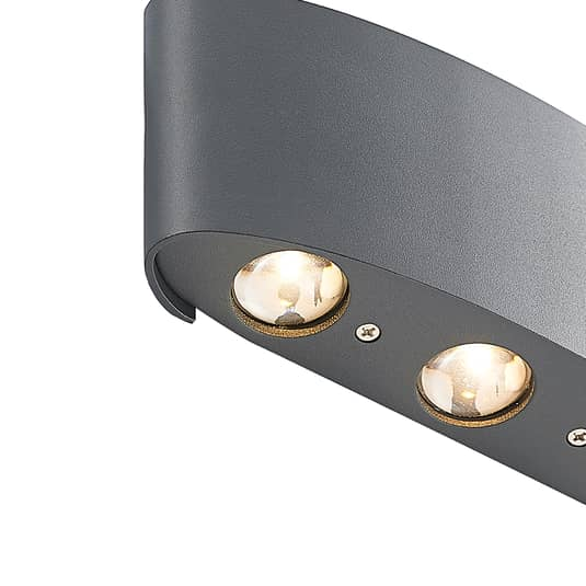 Wandleuchte Wandlampe LED ELC Emirana LED-Außenwandleuchte Wandlicht Alu Glas