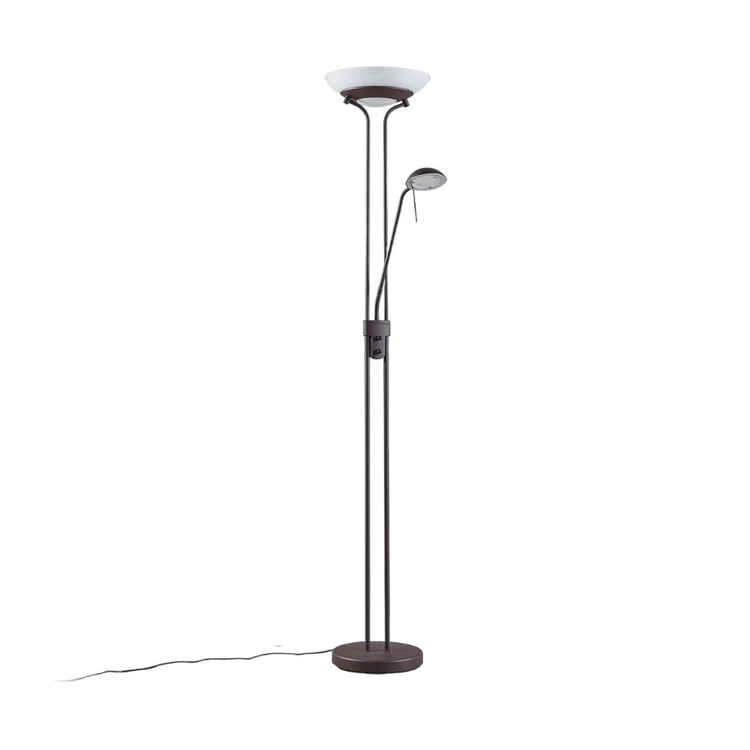 Lindby Yveta LED-Deckenfluter Stehleuchte Standleuchte Stehlampe 2-fl rostfarben