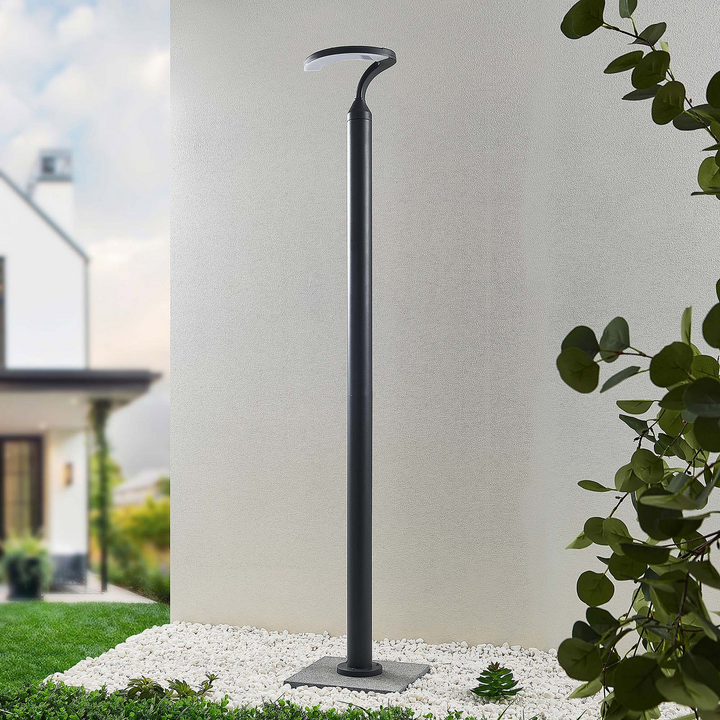 Lindby Keily LED-Mastleuchte Halbkreis Leuchte Lampe Spot Licht Gartenlampe LED