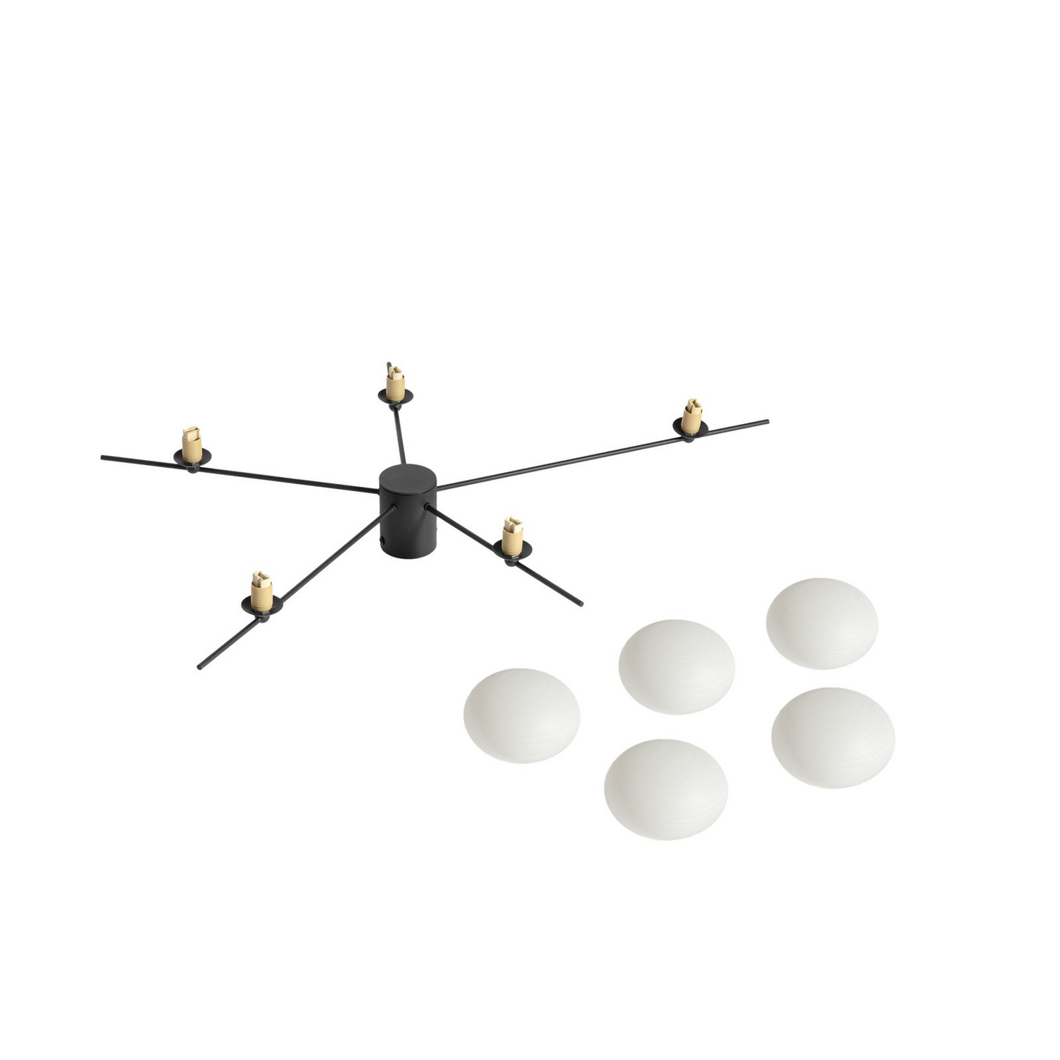 B-Ware Lindby Deckenleuchte Valisa Schwarz 5 Flammig Deckenlampe Lampe Leuchte Spot