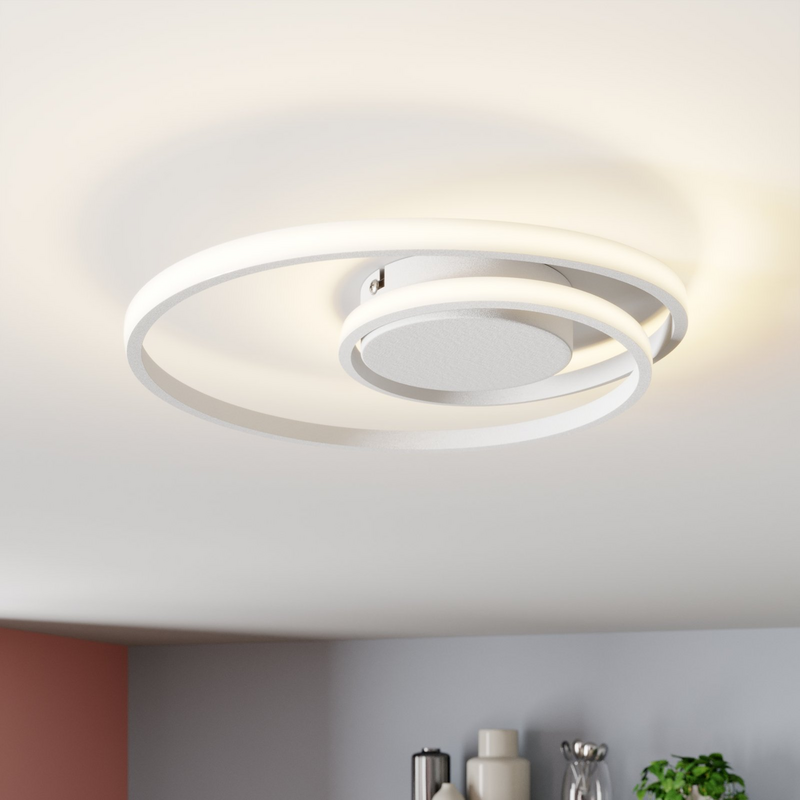 B-Ware Deckenleuchte Deckenlampe Lindby Kyron Led Weiß Matt Rund Aluminium Silikon Dimm