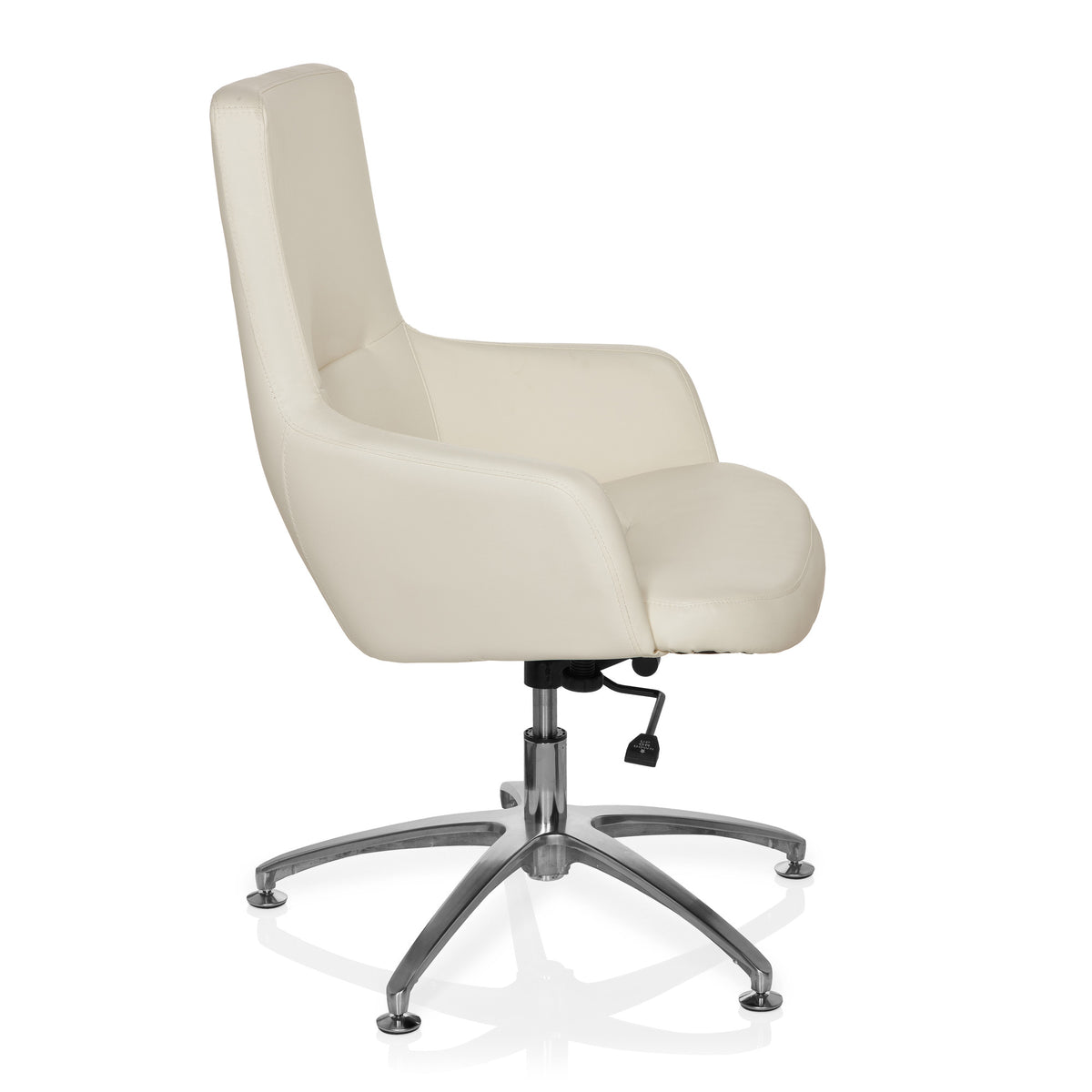 hjh OFFICE Loungechair Relaxsessel Bürostuhl Kunstleder cremeweiß SHAKE 300 - 4260284086671