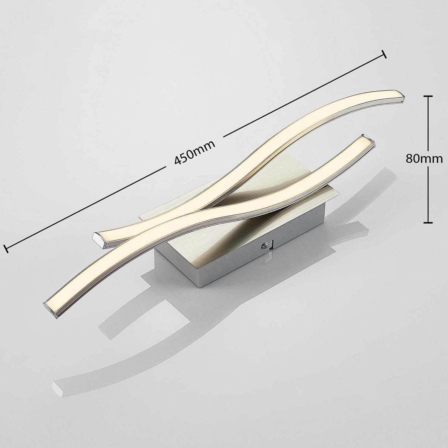 Applique murale LED Lindby Safia en forme de vague, lampe murale, éclairage, aluminium 