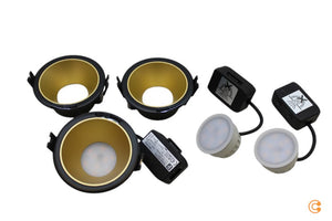 B-Ware Paulmann Spot Einbaustrahler LED Set Leuchte gold schwarz dimmbar warmweiß 3er