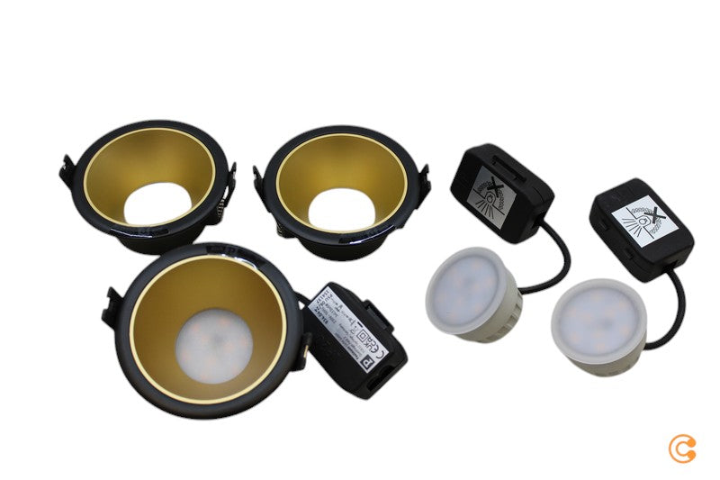 Paulmann Spot Einbaustrahler LED Set Leuchte gold schwarz dimmbar warmweiß 3er - 4000870934043