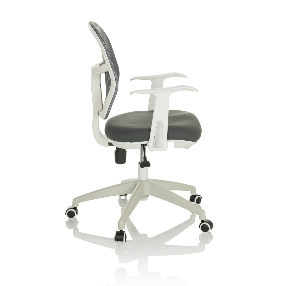 hjh OFFICE Bürostuhl Drehstuhl Schreibtischstuhl Netzstoff Stoff Armlehne grau - 4064323028529