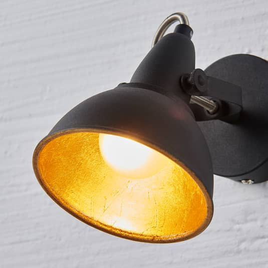 Lindby Wandleuchte Wandleuchte Lampe Leuchte Julin Vintage Look Schwarz Gold B-Ware