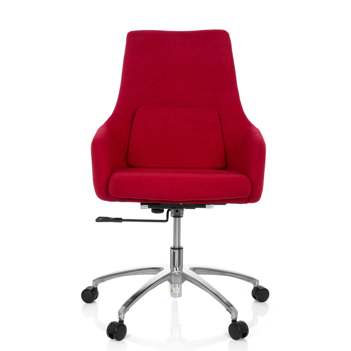 hjh OFFICE Bürostuhl Drehstuhl Schreibtischstuhl Stuhl Stoff rot Armlehne