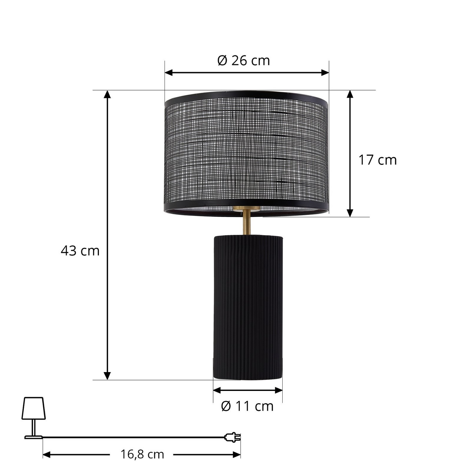 B-Ware Lindby Tischleuchte Sorscha Schwarz Eisen ø 26 Cm Tischlampe Lampe Leuchte Spot