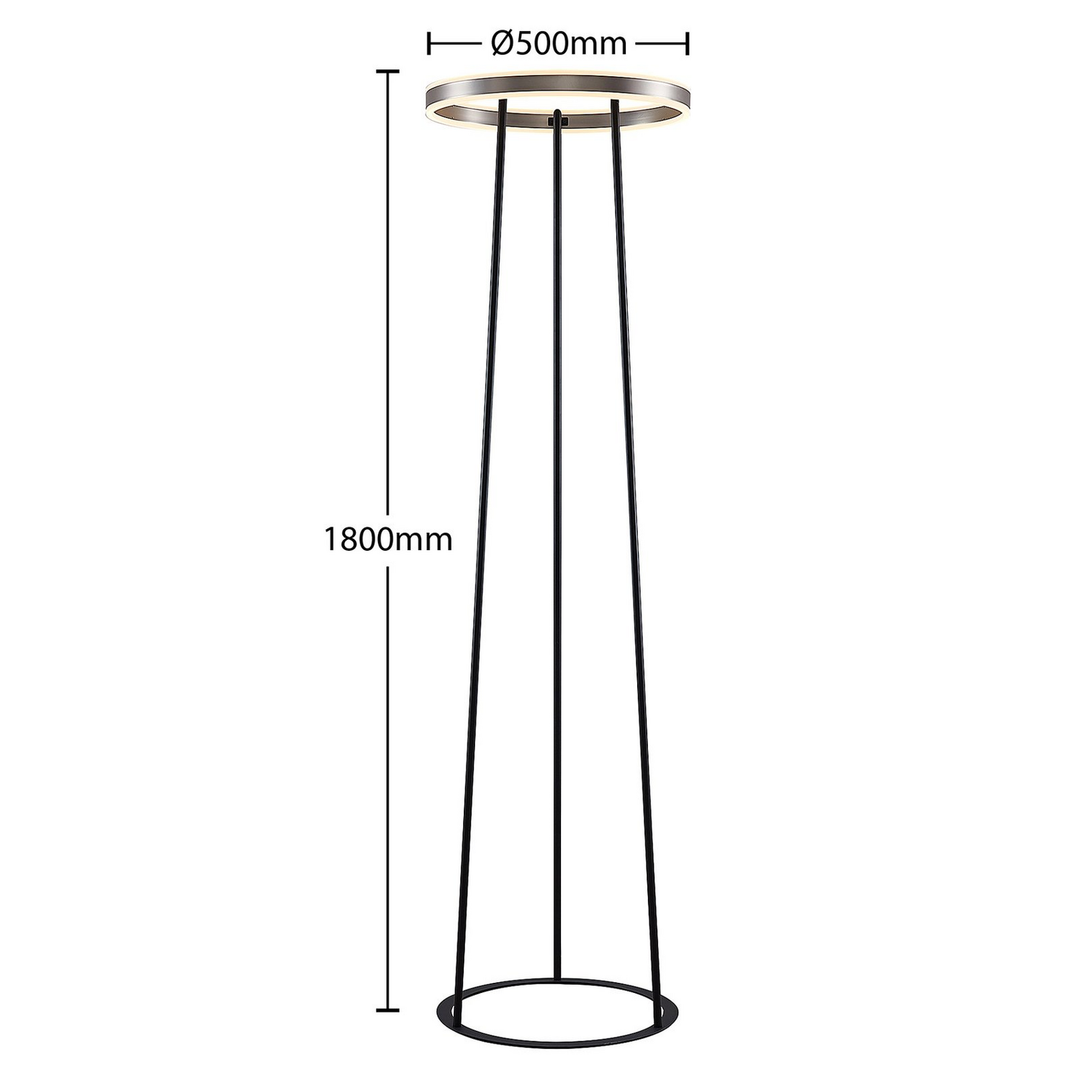 Lucande Seppe LED-Stehleuchte Ø 50 cm nickel Stehlampe Lampe Leuchte Spot Licht