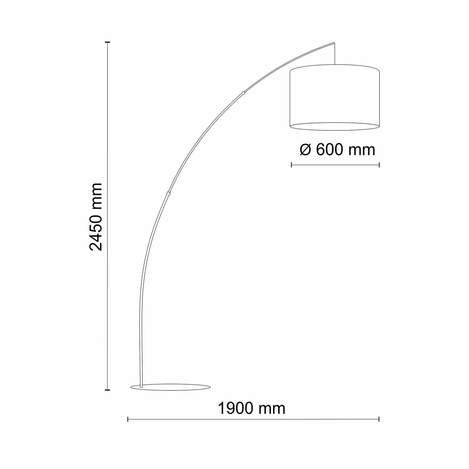 Stehleuchte Moby White Mit Textilschirm Wohnzimmerlampe Leselampe Leuchte E27 B-Ware - 5901780530600