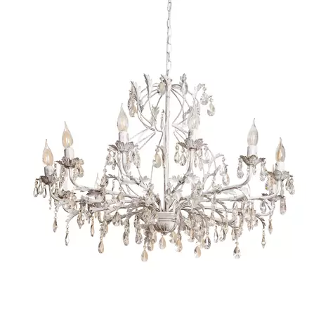 Kristall Kronleuchter Teresa Hängeleuchte Pendellampe Lampe Elfenbein 12 Flammig B-Ware - 8030626526921