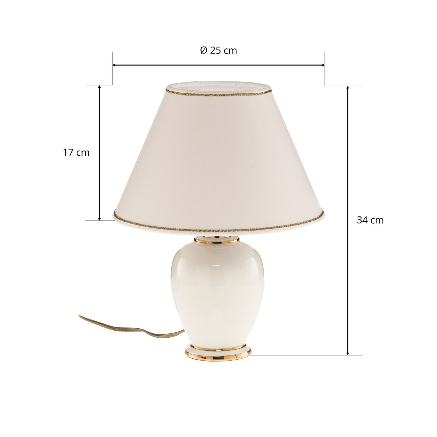 Austrolux Tischleuchte Giardino Avorio 25 Cm Keramik Weiß Tischlampe Stehlampe B-Ware