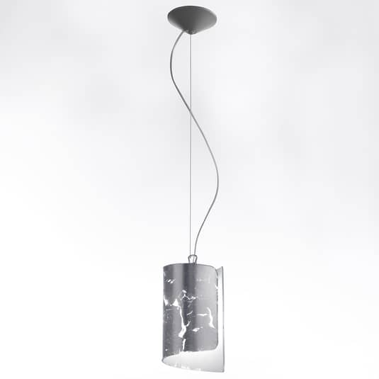 Selène Hängeleuchte Papiro Hängelampe Leuchte Lampe mit Glasschirm Ø15 cm silber