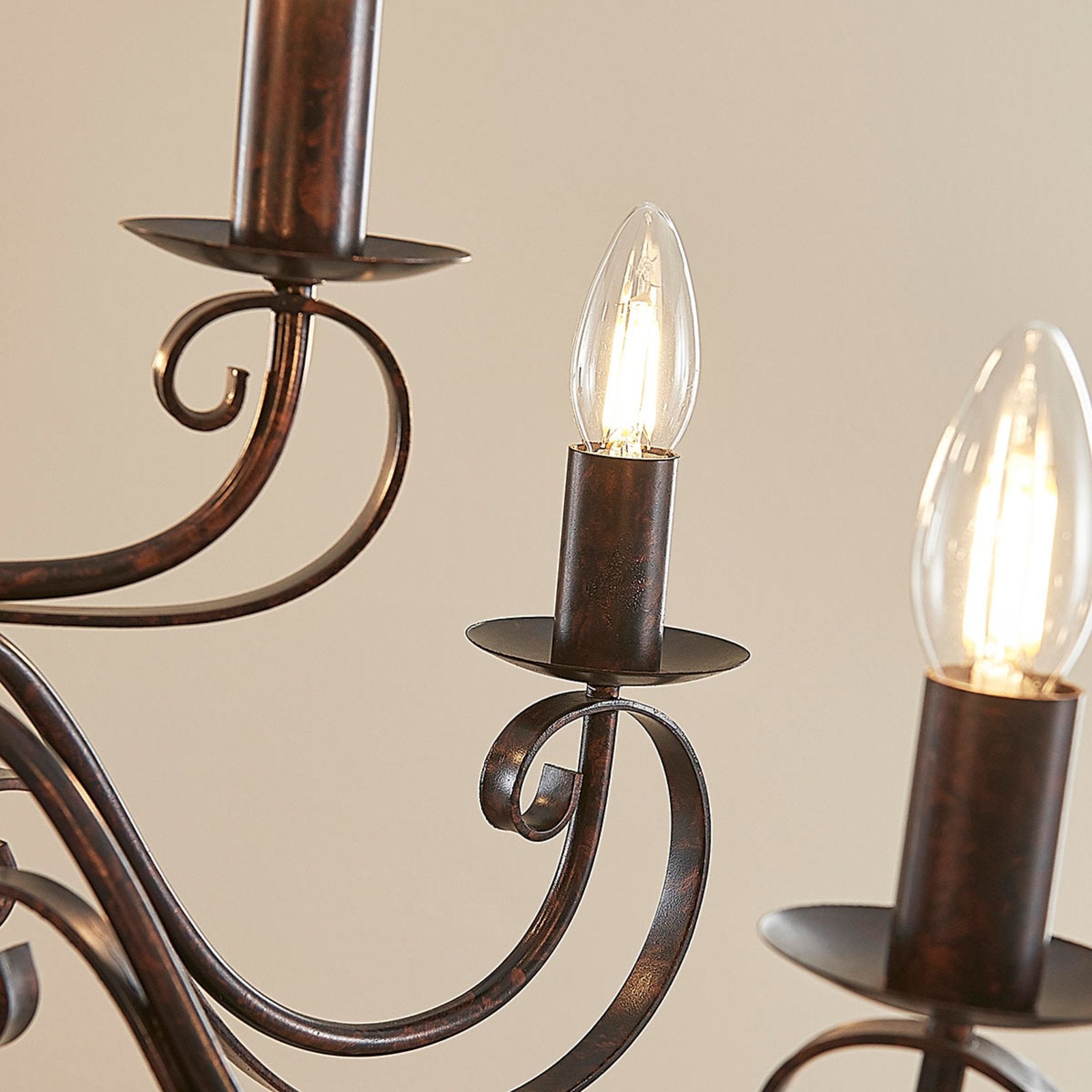 Lindby Landhaus-Kronleuchter Caleb Hängeleuchte Deckenlampe Pendelleuchte E14 - 4251096509991