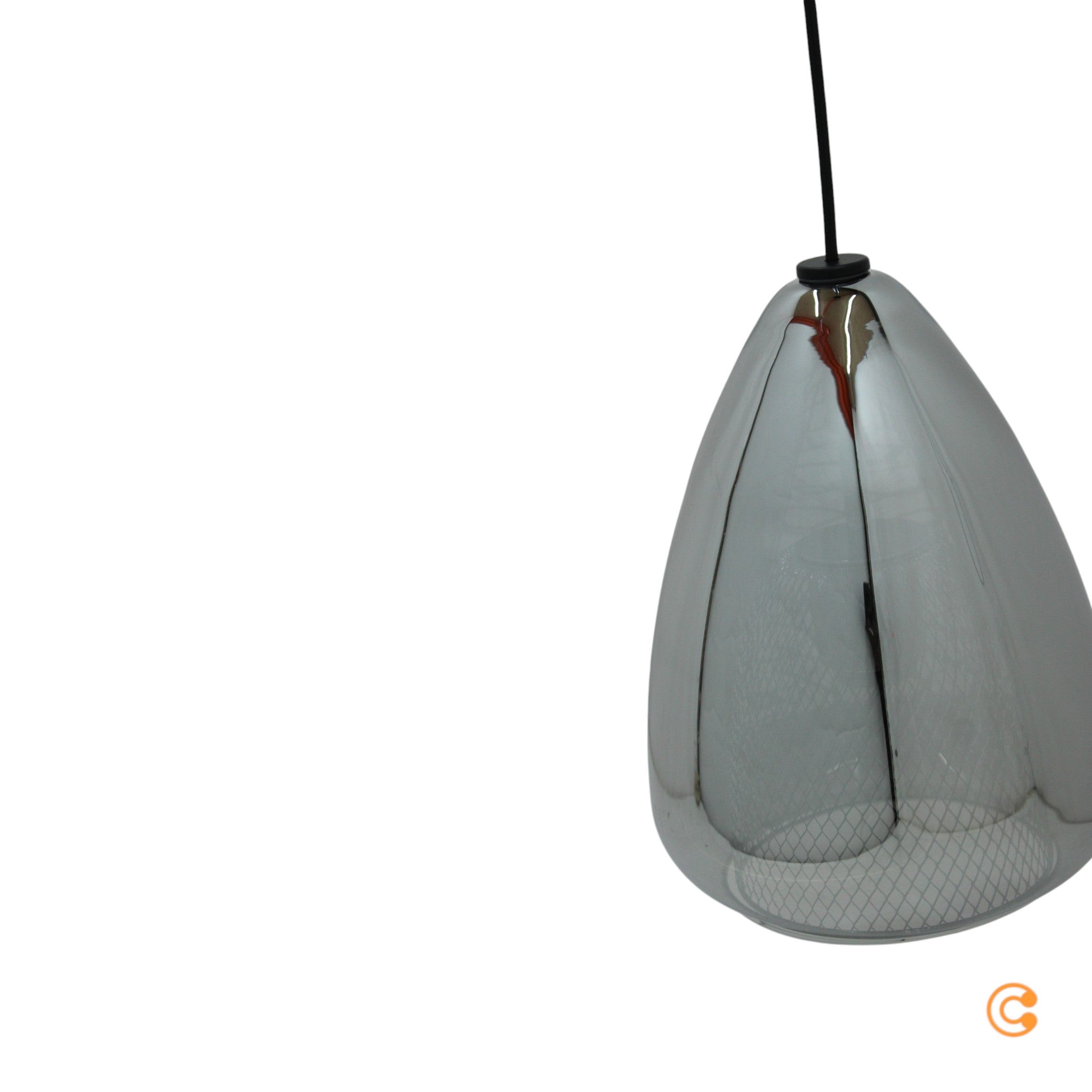 B-Ware Fabas Luce Hängeleuchte Pendelleuchte Britton Rauchgrau Glas Metall E27 Led 1flg - 8019282534174