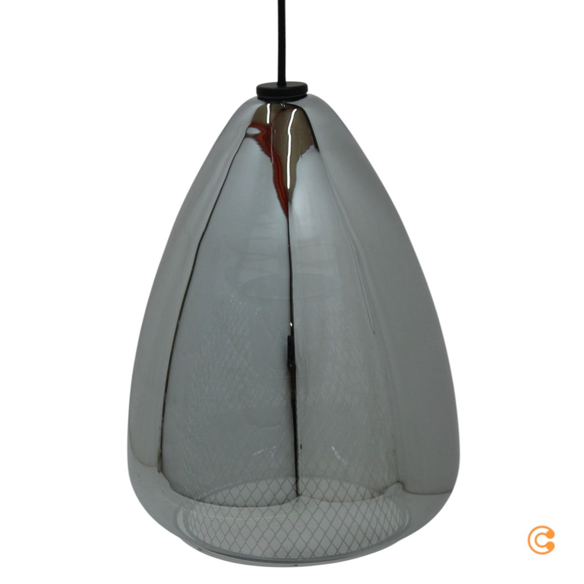 Fabas Luce Hängeleuchte Pendelleuchte Britton rauchgrau Glas Metall E27 LED 1flg - 8019282534174