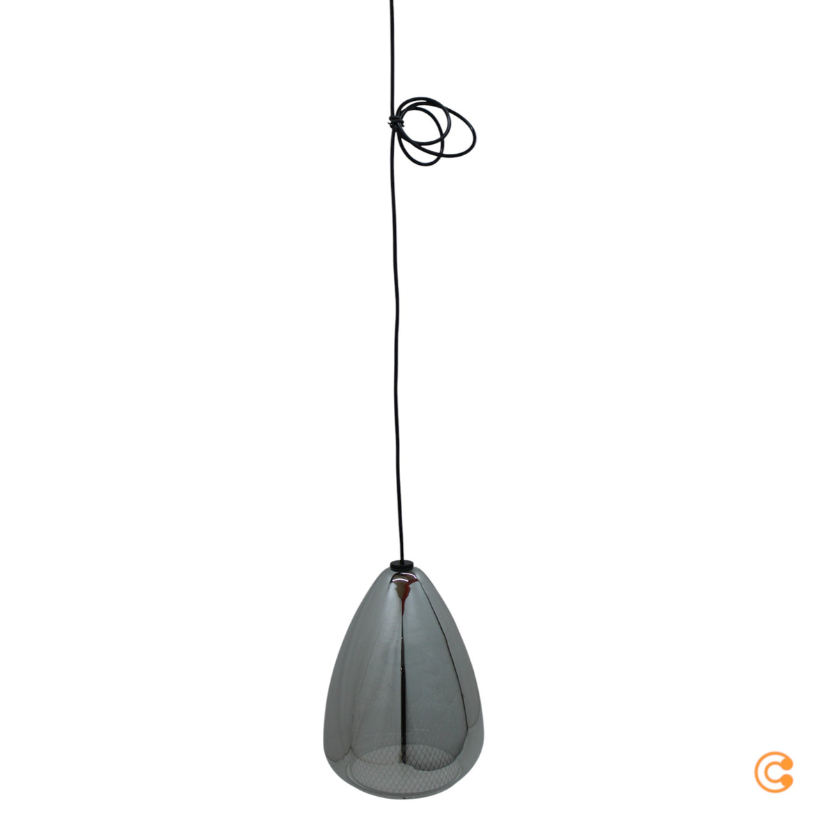 Fabas Luce Hängeleuchte Pendelleuchte Britton rauchgrau Glas Metall E27 LED 1flg - 8019282534174