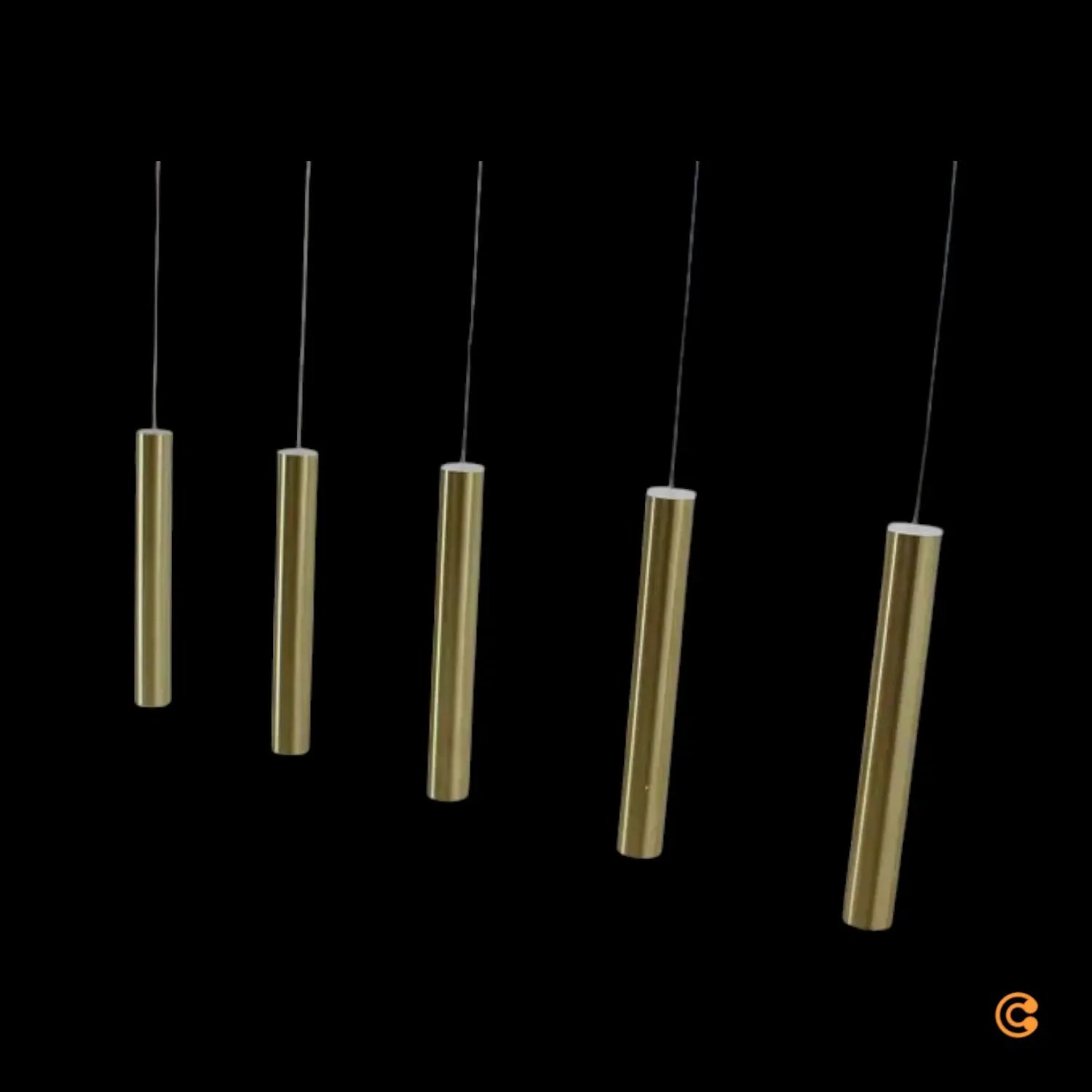 B-Ware Fabas Luce Led Hängeleuchte Pendelleuchte Prado Gold 5 Flammig Linear Dimmbar - 8019282533412