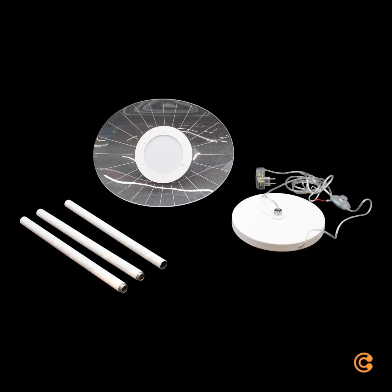 B-Ware Fabas Luce Led Stehleuchte Standlampe Vela Weiß Transparent 175cm Acryl Dimmer - 8019282518068