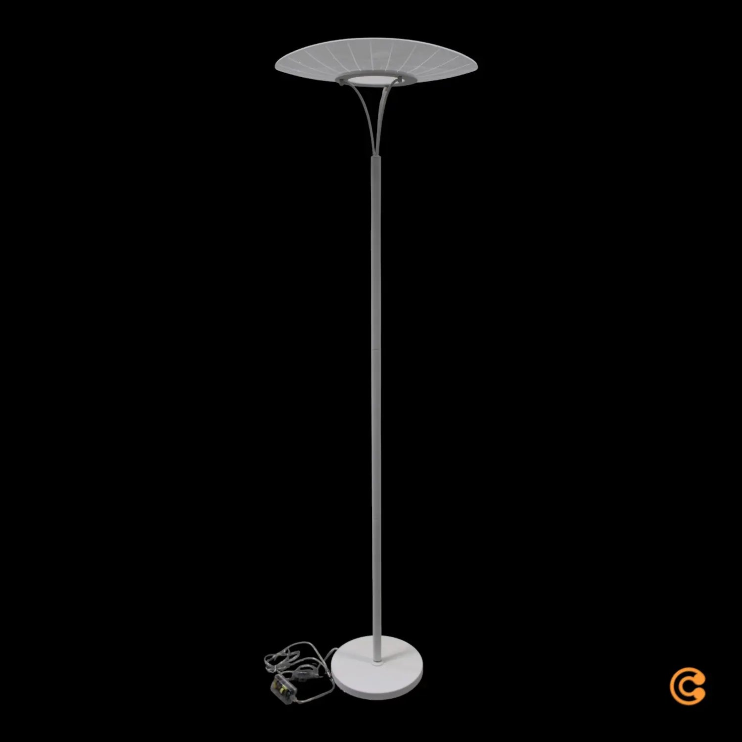 B-Ware Fabas Luce Led Stehleuchte Standlampe Vela Weiß Transparent 175cm Acryl Dimmer - 8019282518068