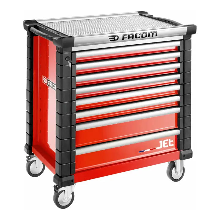 B-Ware Facom Werkstattwagen Rot 3020 Werkzeugwagen Jet 8 Schubfächer 4 Module Schloss - 3662424106835
